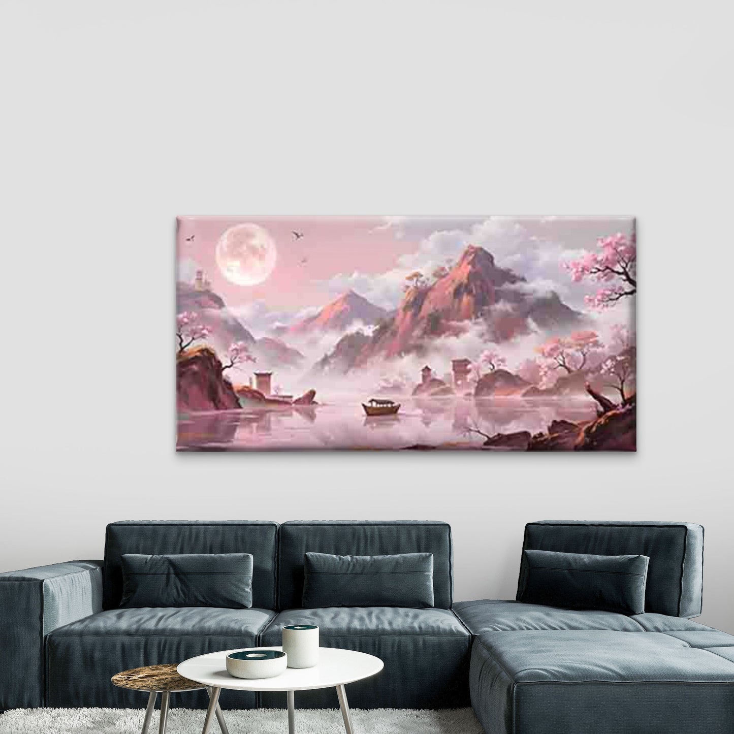 Dreamy Chinese-Style Landscape Wall Art Canvas Office Home Room Framed 120x60cm - Bella Home Decor