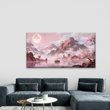 Dreamy Chinese-Style Landscape Wall Art Canvas Office Home Room Framed 120x60cm - Bella Home Decor