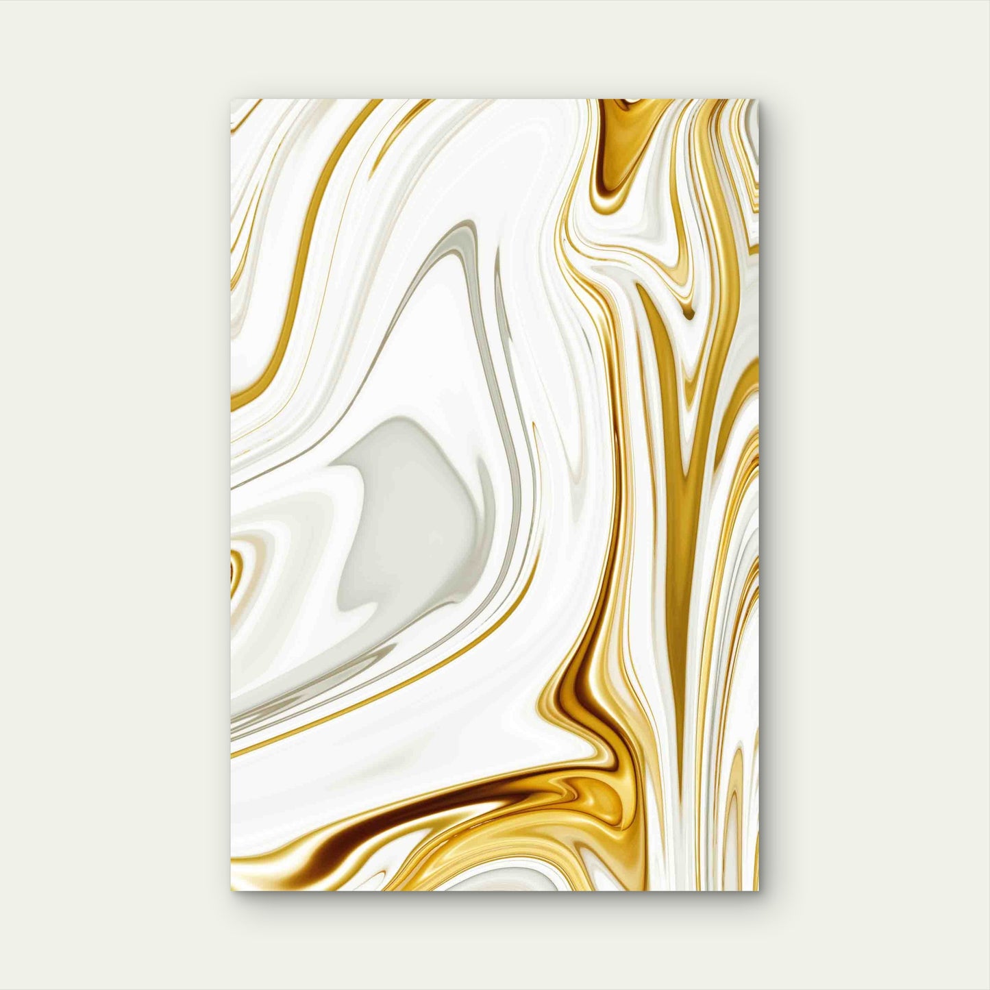 Abstract Liquid Marble Background with Gold Metal Print Ready to Hang
