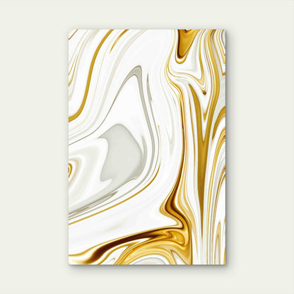 Abstract Liquid Marble Background with Gold Metal Print Ready to Hang