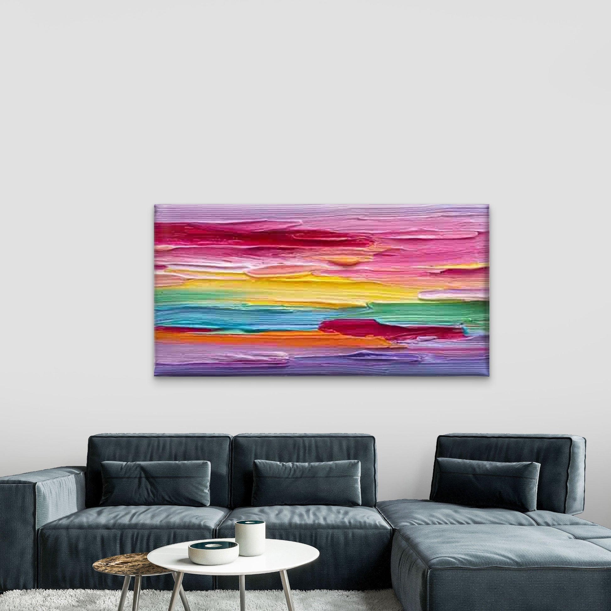 Abstract Featuring Bright Color Wall Art Canvas Office Home Room Framed 120x60cm - Bella Home Decor