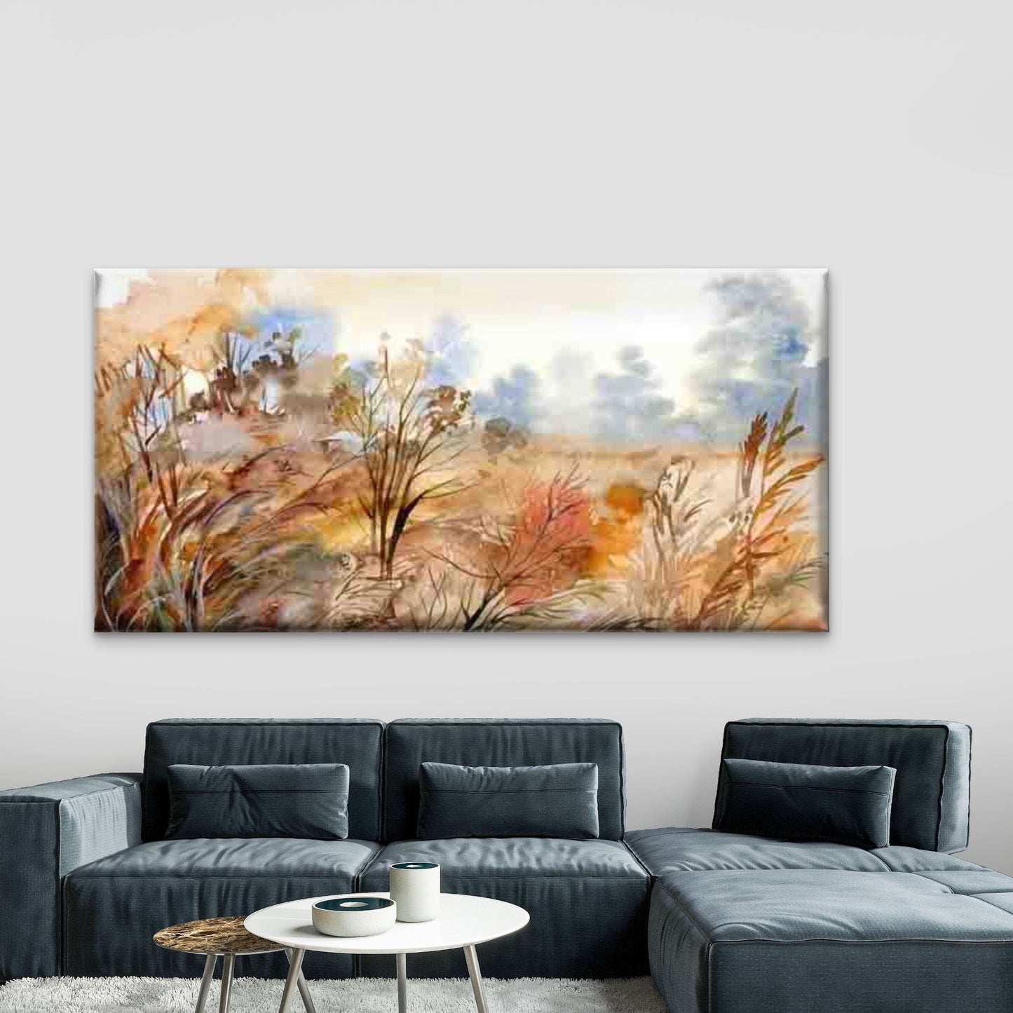 Abstract Autumn Landscape Wall Art Canvas Office Home Room Framed 120x60cm