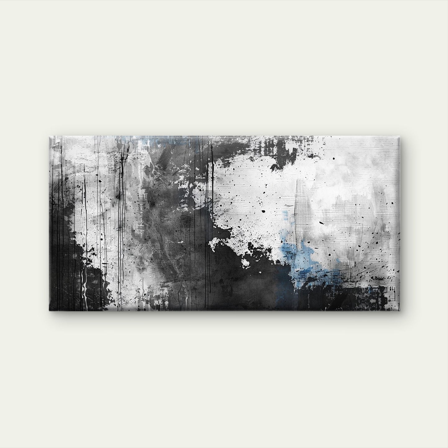 Black White Grey Grunge Wall Art Canvas Office Home Room Framed 120x60cm
