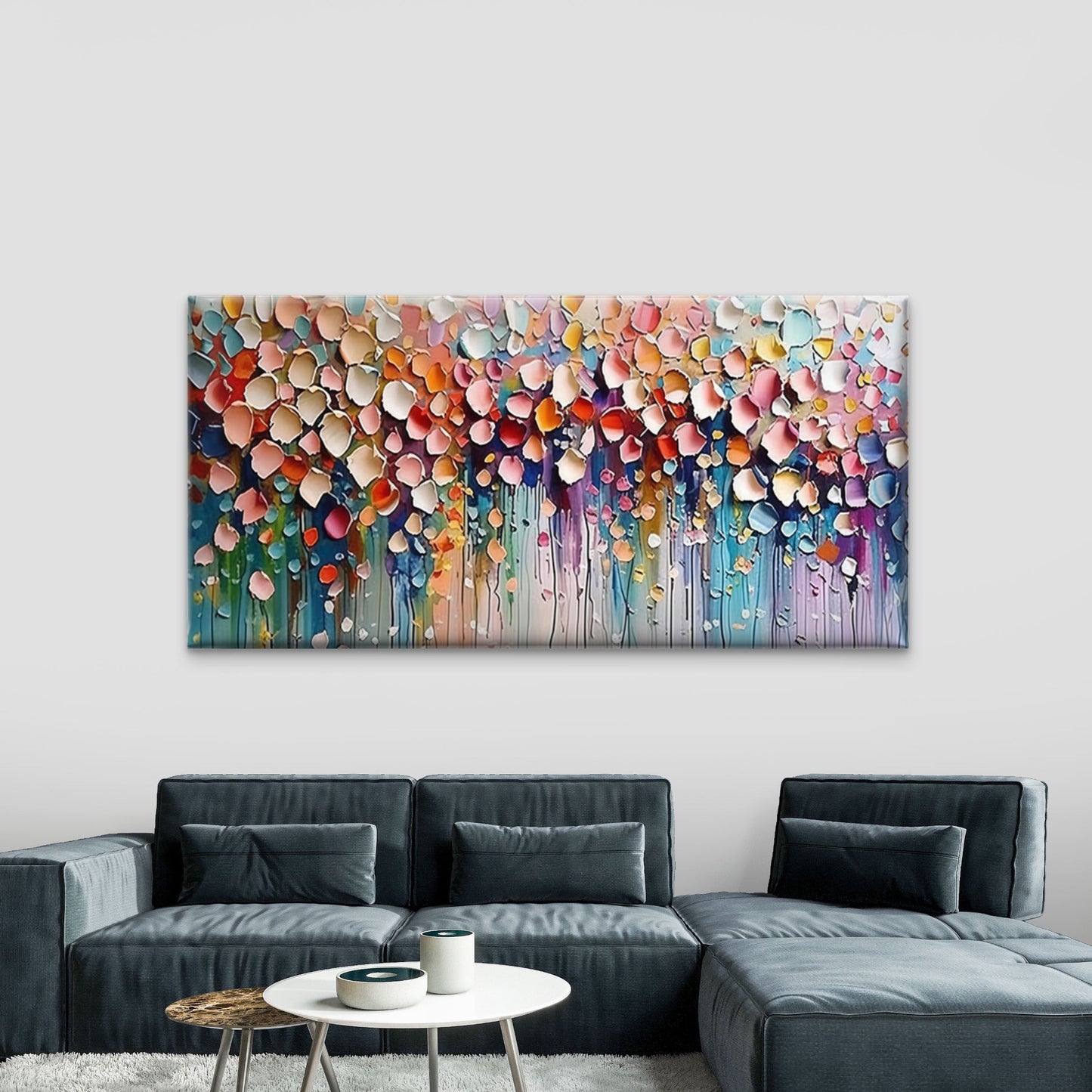 Abstract Colorful Flower Petals Wall Art Canvas Office Home Room Framed 120x60cm