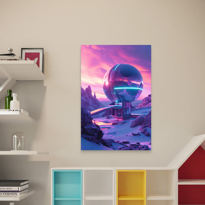 Fantasy Scene With Surreal Elements 60x90cm Metal Print Ready to Hang - Bella Home Decor