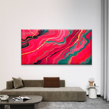 Crimson Tide Agate Abstract Wall Art Canvas Office Home Room Framed 120x60cm