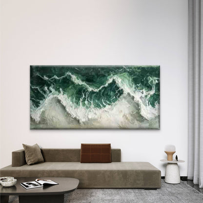 Ocean Waves And Sea Foam Wall Art Canvas Office Home Room Framed 120x60cm