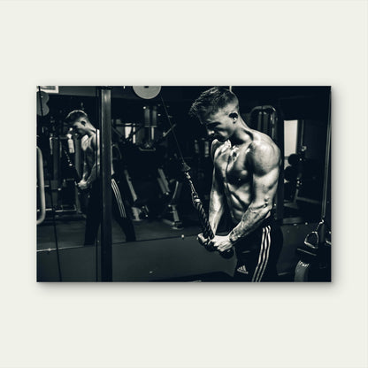 Workout Fitness Cable Pushdown 5mm thick Plastic Poster Ready to Hang 90x60cm
