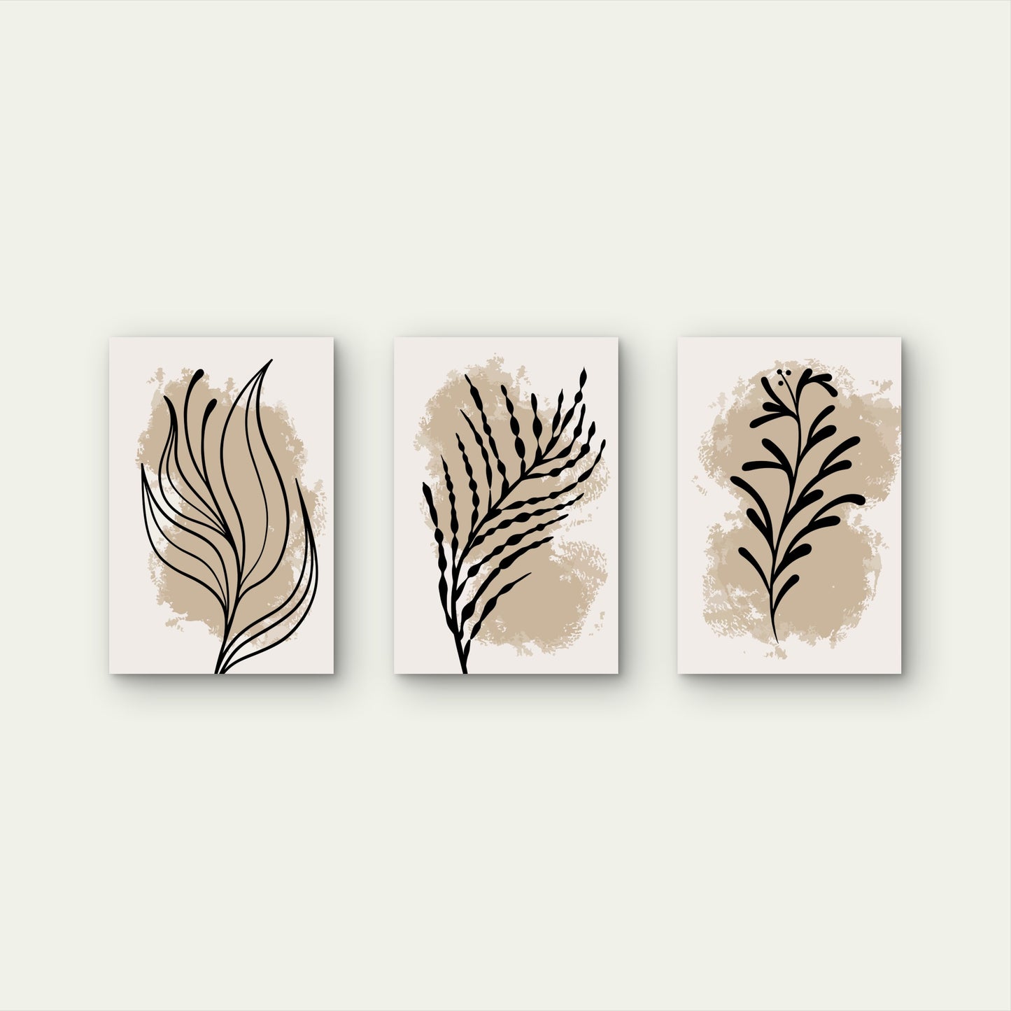 3pcs Modern Earthy Terracotta Brown Floral Triptych Wall Art Set Canvas Framed 60x90cm - High Quality Print 100% Australian Made Wall Canvas Ready to Hang