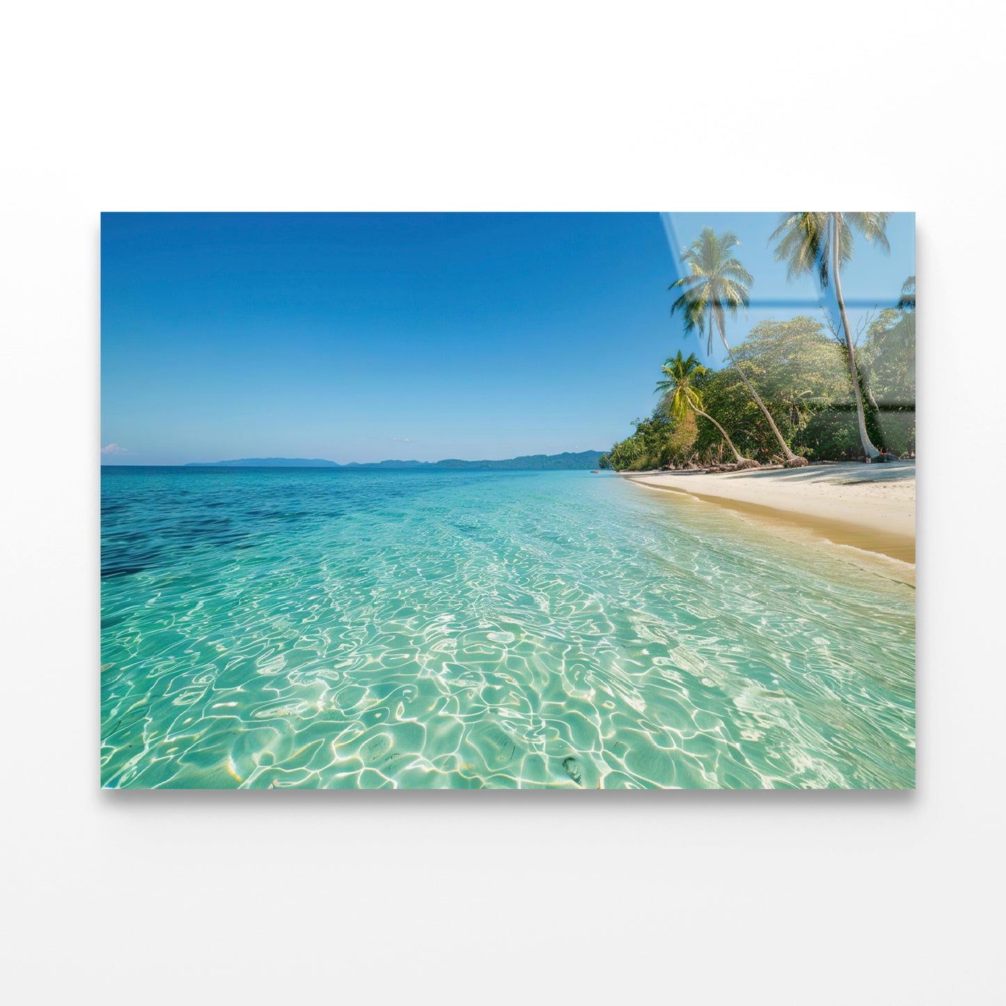 Beach & Palm Trees Acrylic Glass Print Tempered Glass Wall Art 100% Made in Australia Ready to Hang - Bella Home Decor
