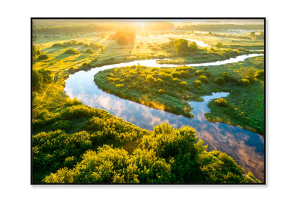 Summer Morning On the River with Fog Home Decor Premium Quality Poster Print Choose Your Sizes