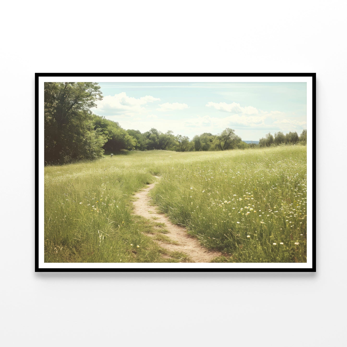 Walking Path through Meadow Grassland with Trees Home Decor Premium Quality Poster Print Choose Your Sizes - Bella Home Decor