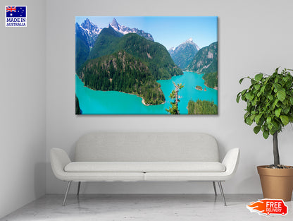 Cascade Mountain with Blue River Print 100% Australian Made - Bella Home Decor