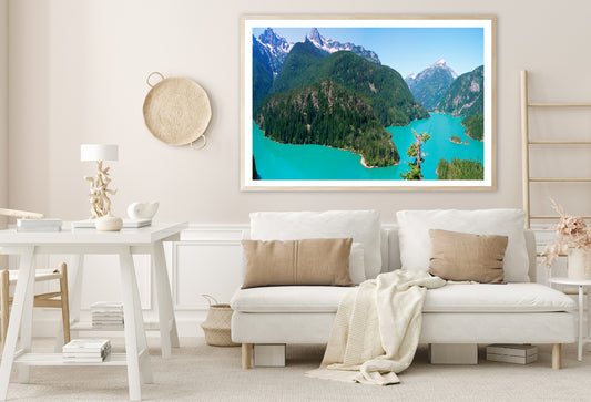 Cascade Mountain with Blue River Home Decor Premium Quality Poster Print Choose Your Sizes