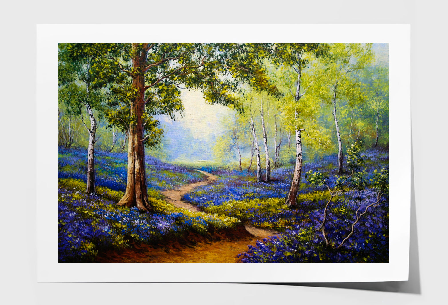 Spring Forest Flowers Oil Painting Wall Art Limited Edition High Quality Print Unframed Roll Canvas None