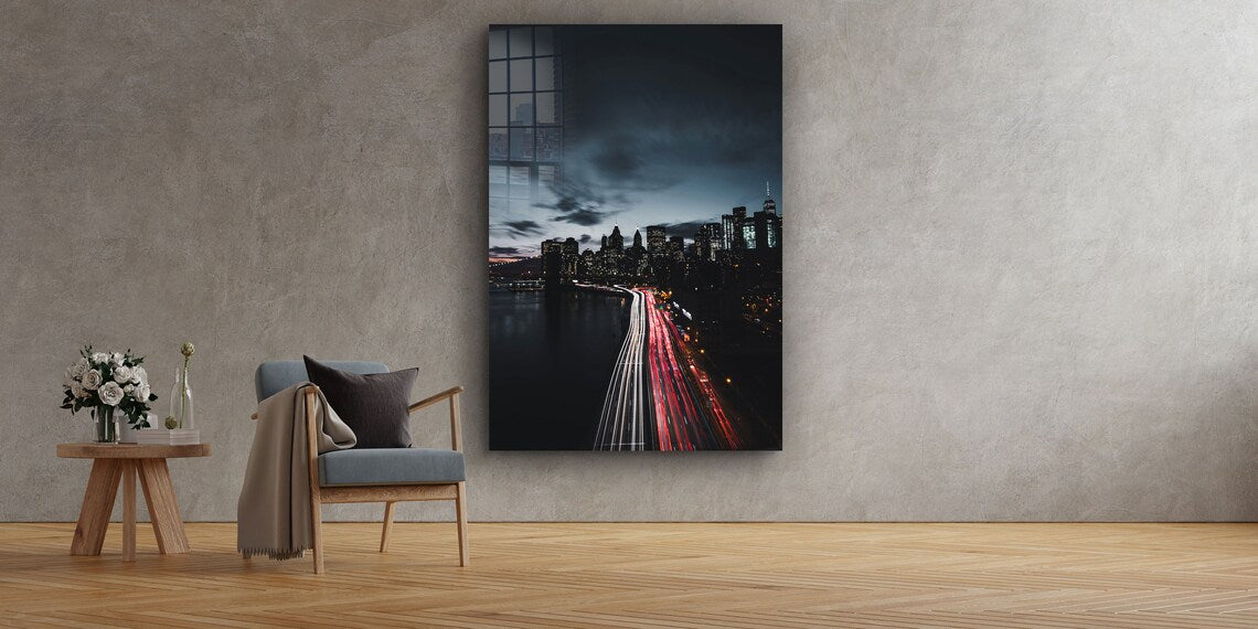 City Highway Night View UV Direct Aluminum Print Australian Made Quality