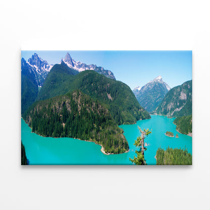 Cascade Mountain with Blue River Print 100% Australian Made - Bella Home Decor
