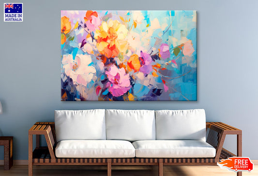 Spring Flower Abstract Colorful Oil  Wall Art Decor 100% Australian Made