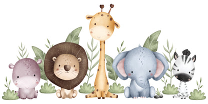 Safari Animal Nursery Baby Wall Art Canvas Office Home Room Framed 120x60cm - Bella Home Decor