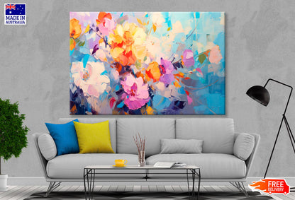 Spring Flower Abstract Colorful Oil  Wall Art Decor 100% Australian Made