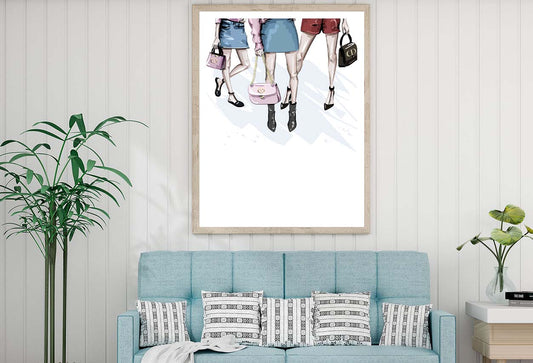 Modern Women with Elegant Handbags Design Home Decor Premium Quality Poster Print Choose Your Sizes