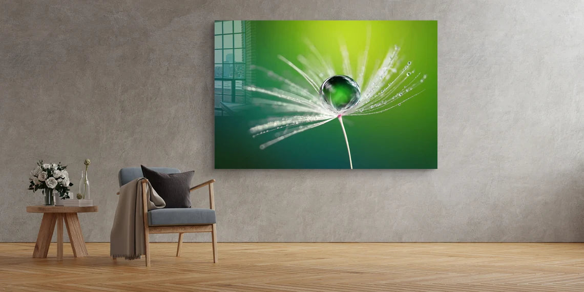 Dandelion Droplet View UV Direct Aluminum Print Australian Made Quality