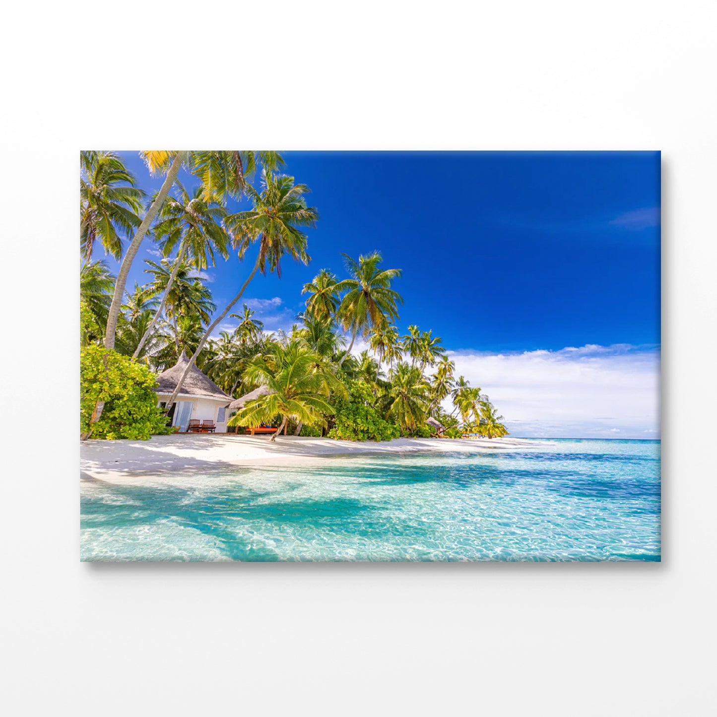 Bella Home Sea Villa Palms on The Island Print Canvas Ready to hang