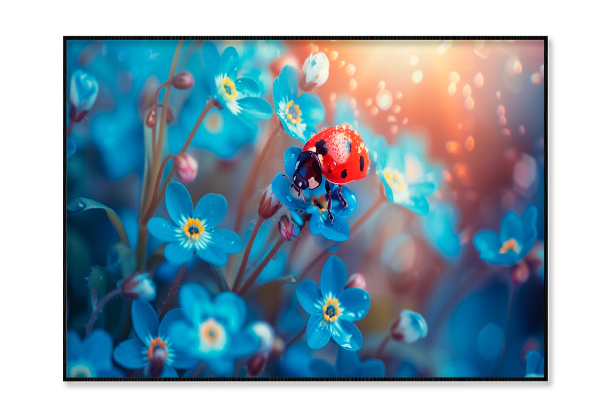 Ladybug Perched on A Vibrant Flower Home Decor Premium Quality Poster Print Choose Your Sizes - Bella Home Decor