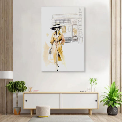 Yellow Stylish Lady 3D Design Acrylic Glass Print Tempered Glass Wall Art 100% Made in Australia Ready to Hang