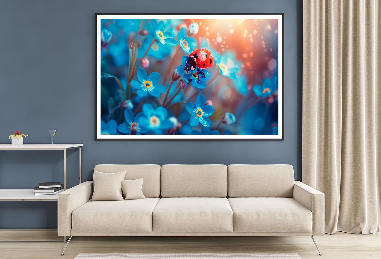 Ladybug Perched on A Vibrant Flower Home Decor Premium Quality Poster Print Choose Your Sizes - Bella Home Decor