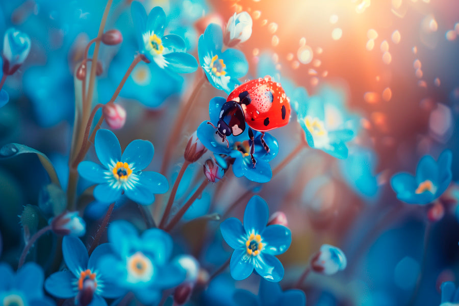 Ladybug Perched on A Vibrant Flower Home Decor Premium Quality Poster Print Choose Your Sizes - Bella Home Decor