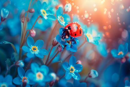 Ladybug Perched on A Vibrant Flower Home Decor Premium Quality Poster Print Choose Your Sizes - Bella Home Decor