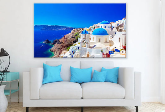 Stunning Santorini Greece Sky View Photograph 90x60cm Print 100% Australian Made