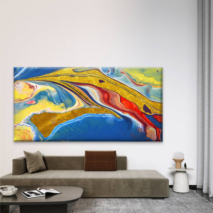 Abstract Painting Fluid Art Wall Art Canvas Office Home Room Framed 120x60cm