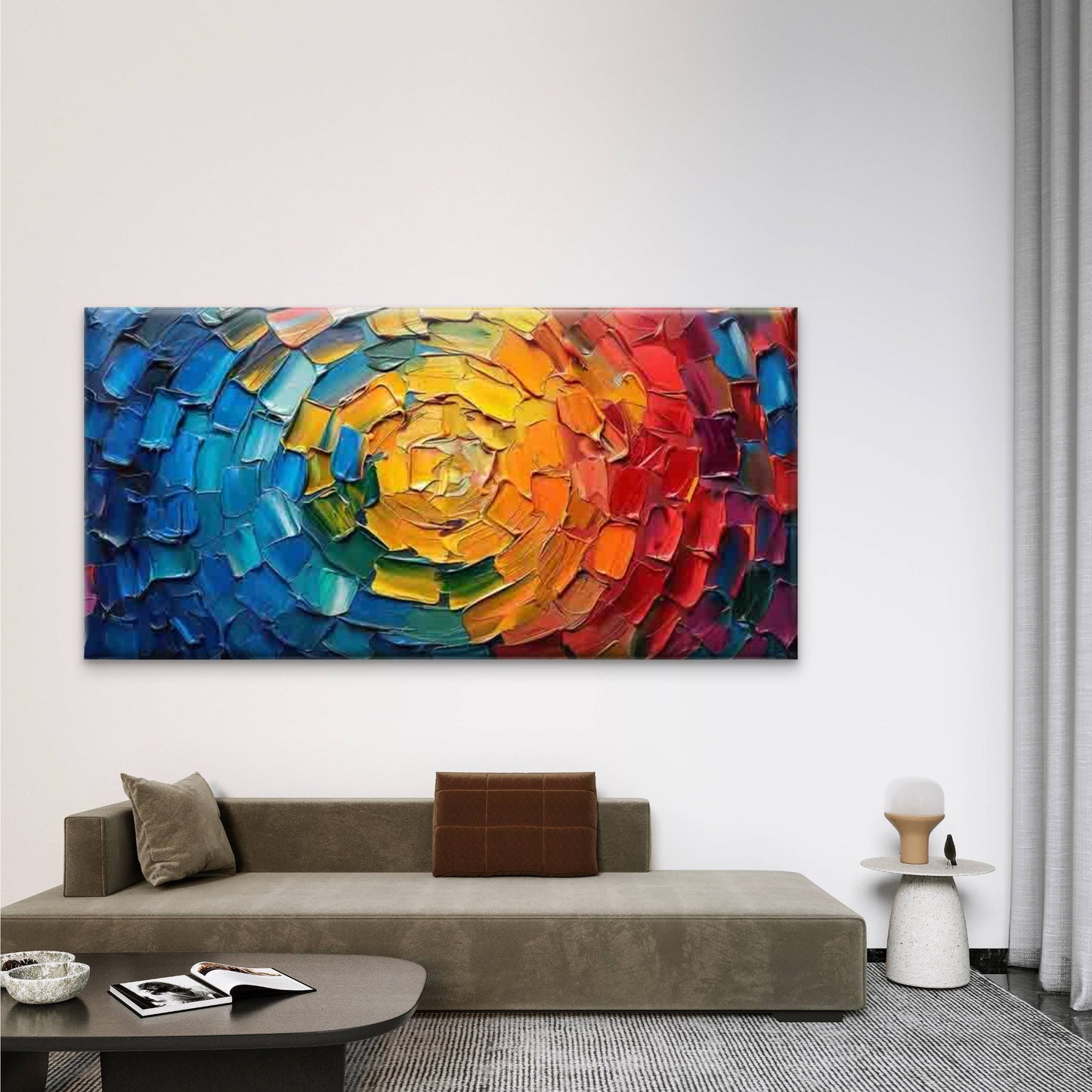 Abstract Colorful Swirl Texture Wall Art Canvas Office Home Room Framed 120x60cm