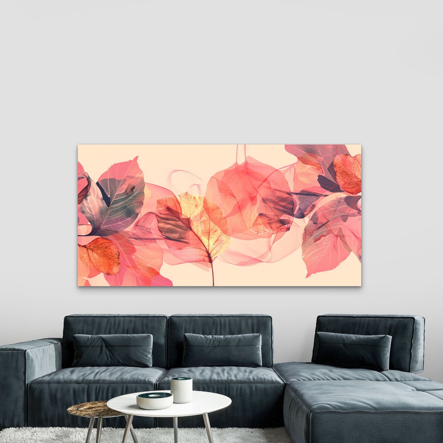 Colorful Translucent Leaves Wall Art Canvas Office Home Room Framed 120x60cm