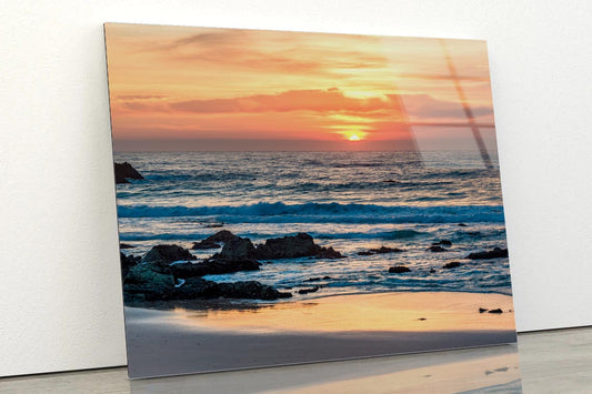 Peaceful Sunrise at Beach Acrylic Glass Print Tempered Glass Wall Art 100% Made in Australia Ready to Hang