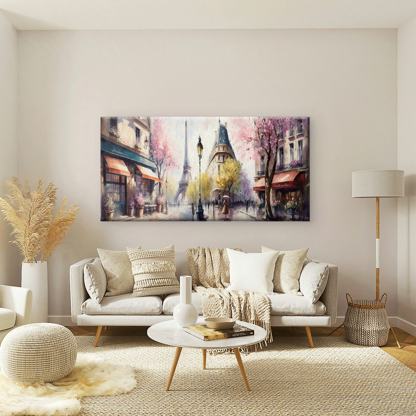 Modern Paris Eiffel Tower City Wall Art Canvas Office Home Room Framed 120x60cm