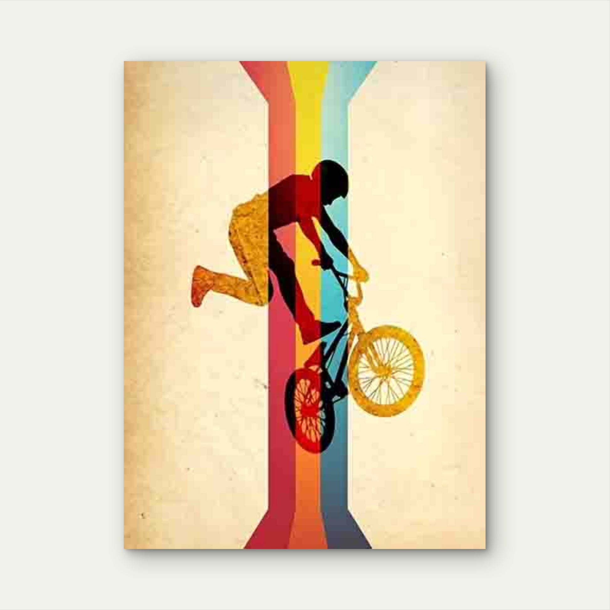 Motocross and Bicycle Contemporary Modern Metal Print Ready to Hang - Bella Home Decor