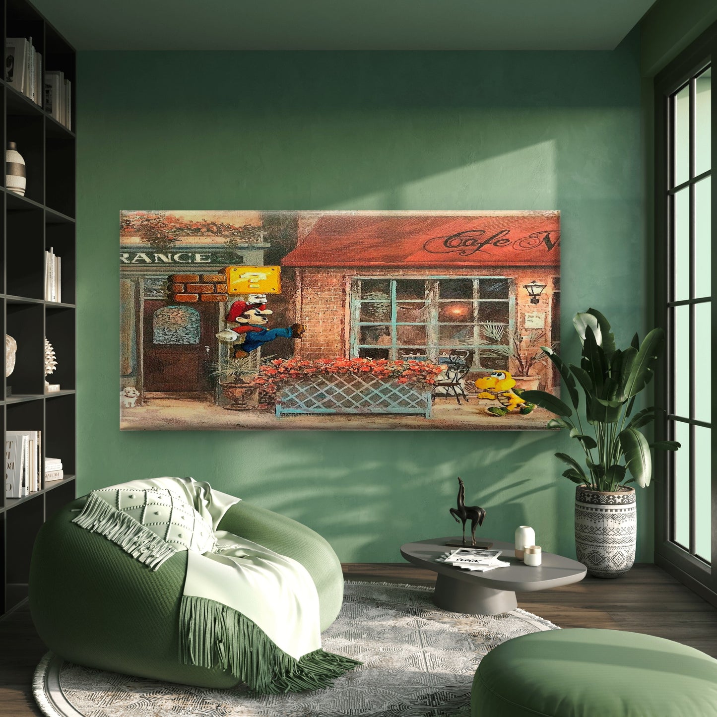 Vintage European Street Retro Wall Art Canvas Office Home Room Framed 120x60cm