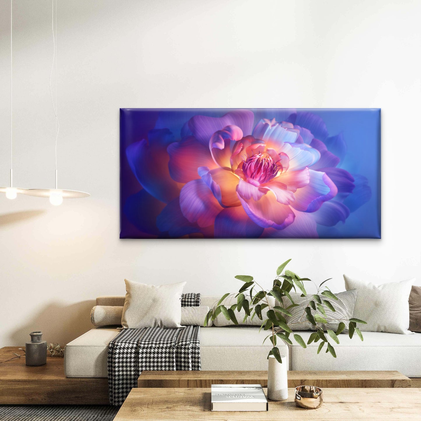 Abstract Colorful Flower Wall Art Canvas Office Home Room Framed 120x60cm