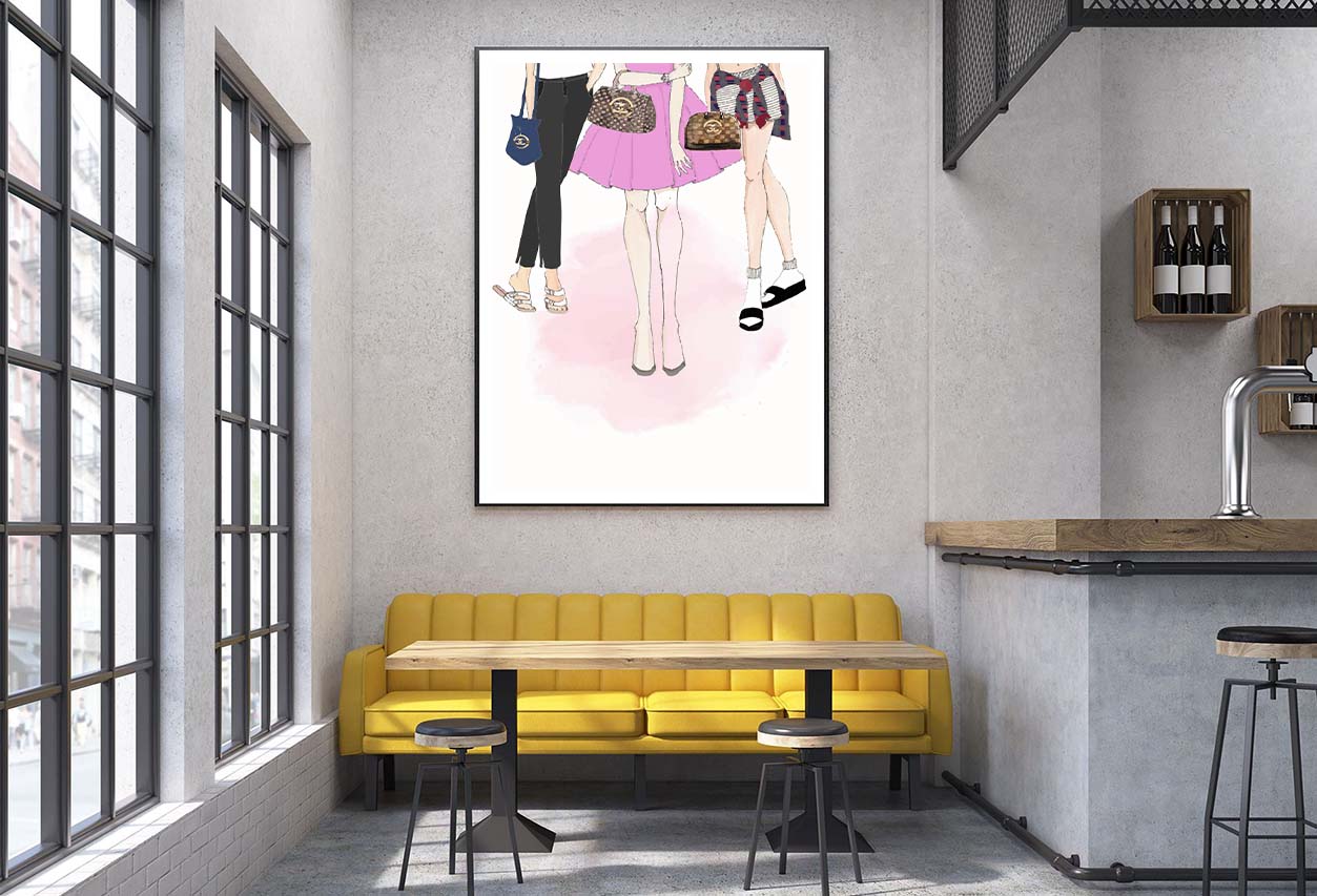 Fancy Girls with Luxury Bags Design Home Decor Premium Quality Poster Print Choose Your Sizes