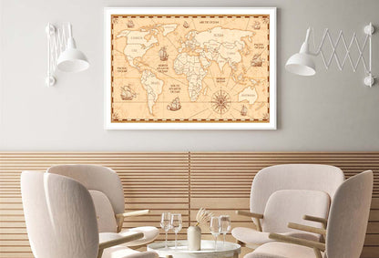 Antique World Map with Countries Home Decor Premium Quality Poster Print Choose Your Sizes