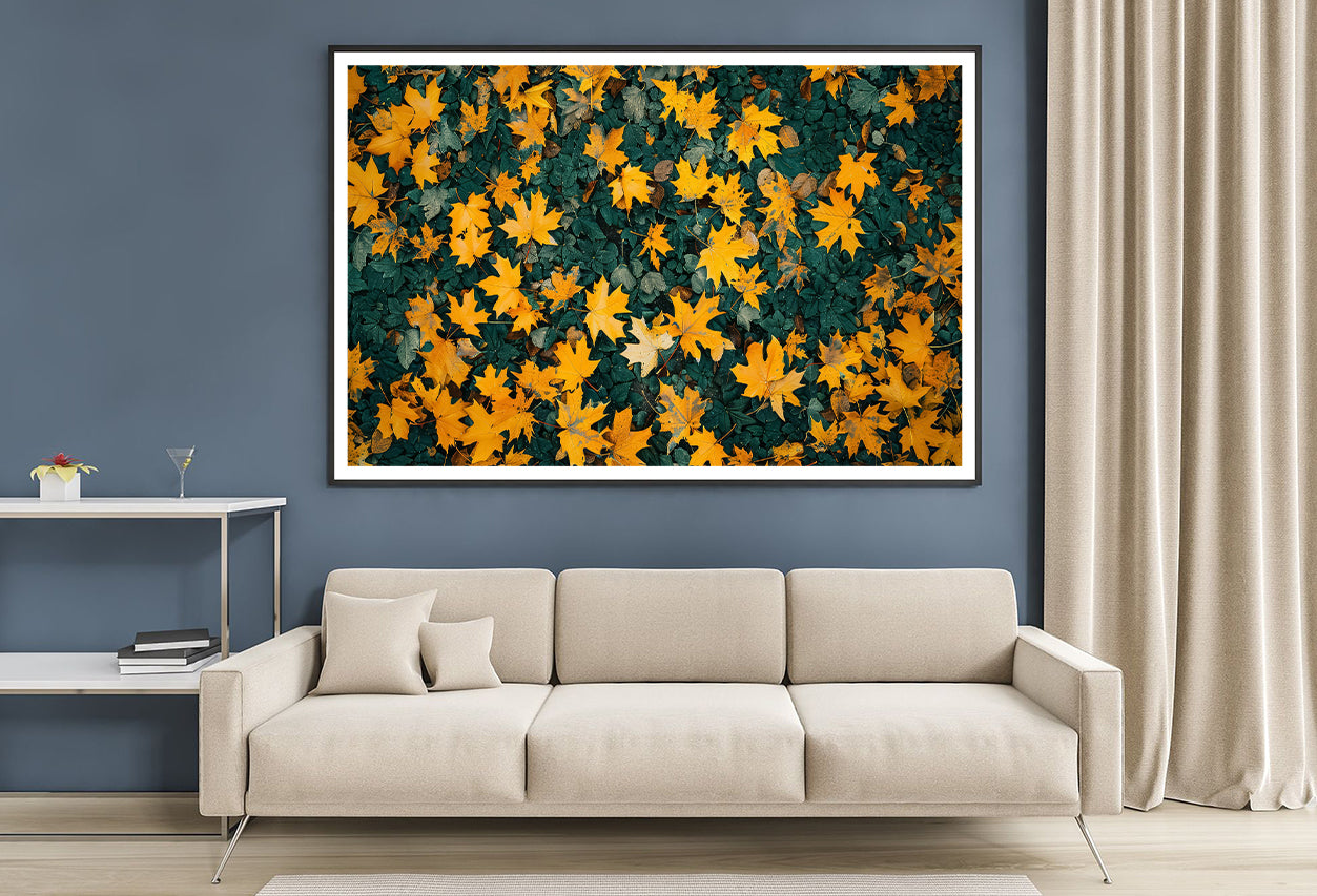 Close Up Of a Field Of Yellow Leaves Home Decor Premium Quality Poster Print Choose Your Sizes - Bella Home Decor