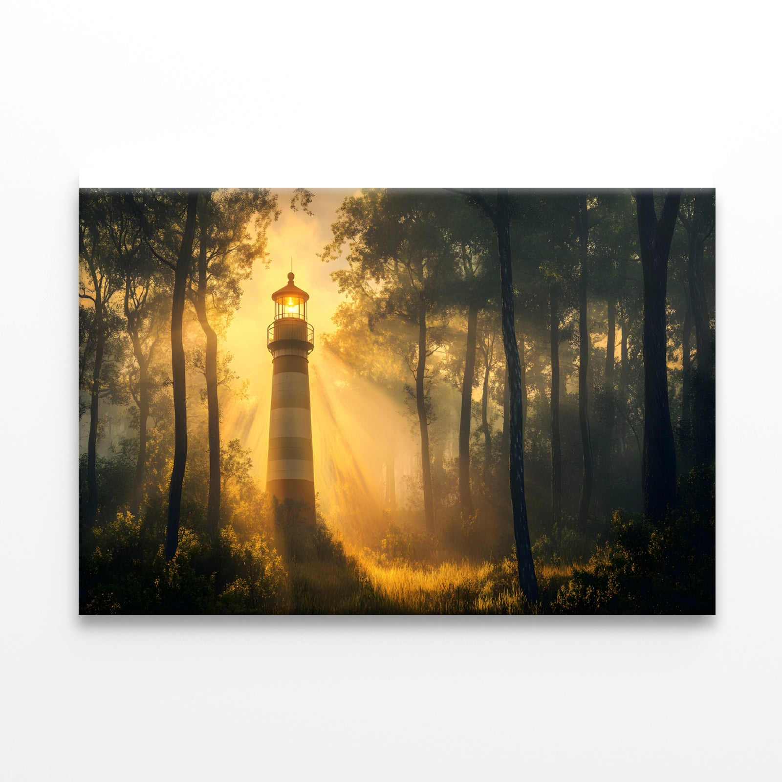 Lighthouse in the Woods, Sunlight Print 100% Australian Made - Bella Home Decor