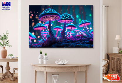 Mushrooms That Are Glowing in The Dark Wall Art Decor 100% Australian Made - Bella Home Decor