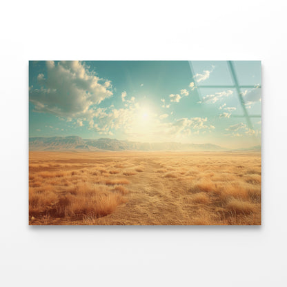 Large Field with a Blue Sky Acrylic Glass Print Tempered Glass Wall Art 100% Made in Australia Ready to Hang - Bella Home Decor