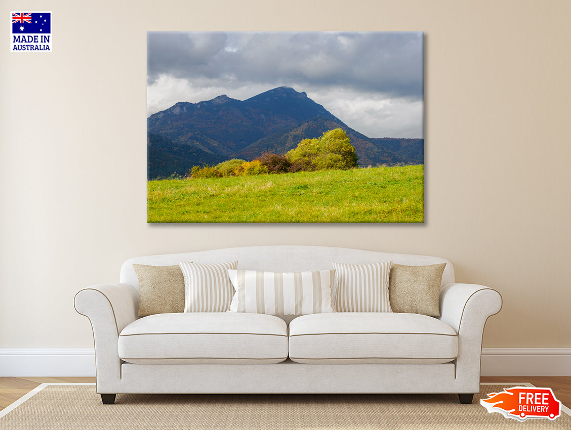 Green Mountains with Storm Clouds Print 100% Australian Made - Bella Home Decor