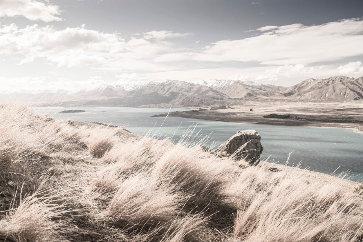 Sand Dunes near Beach & Mountains Photograph Glass Framed Wall Art, Ready to Hang Quality Print