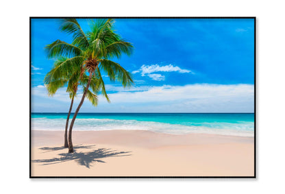 Sunny Sand Beach with Palm Home Decor Premium Quality Poster Print Choose Your Sizes